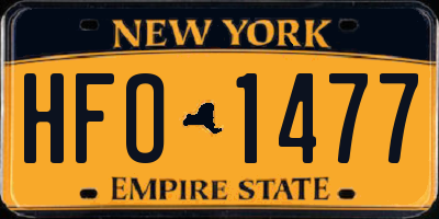 NY license plate HFO1477