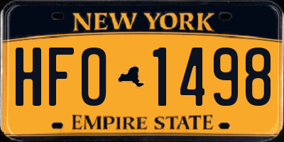 NY license plate HFO1498
