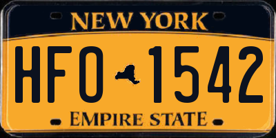NY license plate HFO1542