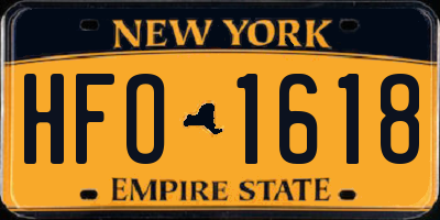 NY license plate HFO1618