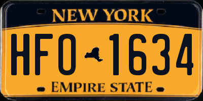 NY license plate HFO1634