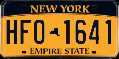 NY license plate HFO1641