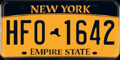 NY license plate HFO1642