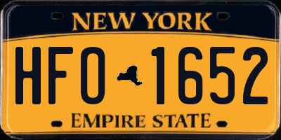 NY license plate HFO1652