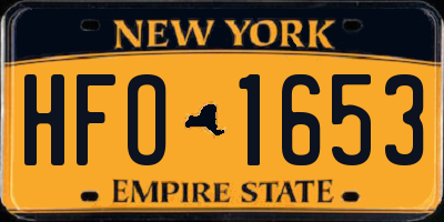 NY license plate HFO1653
