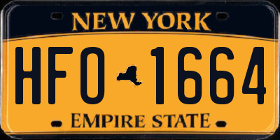 NY license plate HFO1664