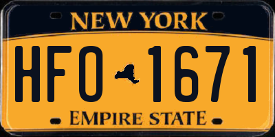 NY license plate HFO1671