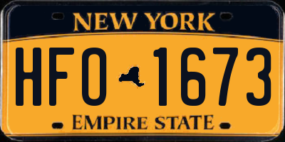 NY license plate HFO1673