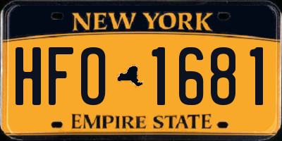 NY license plate HFO1681