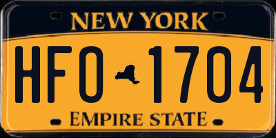 NY license plate HFO1704