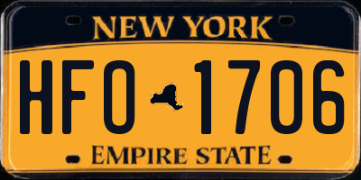 NY license plate HFO1706