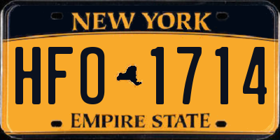 NY license plate HFO1714
