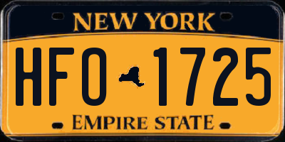 NY license plate HFO1725