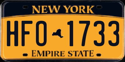 NY license plate HFO1733
