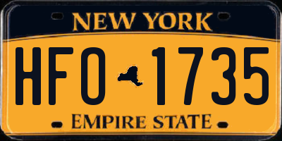 NY license plate HFO1735