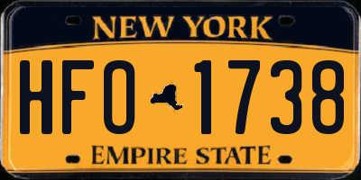 NY license plate HFO1738