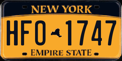 NY license plate HFO1747