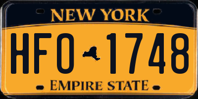 NY license plate HFO1748