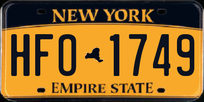NY license plate HFO1749