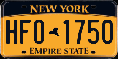 NY license plate HFO1750