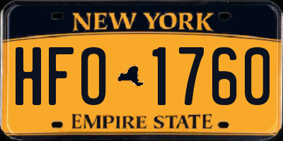 NY license plate HFO1760