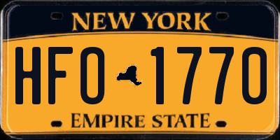 NY license plate HFO1770