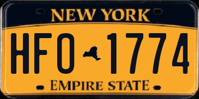 NY license plate HFO1774