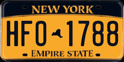 NY license plate HFO1788