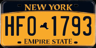 NY license plate HFO1793