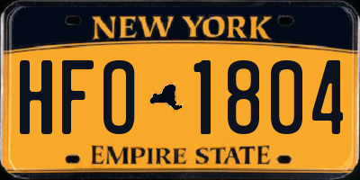 NY license plate HFO1804
