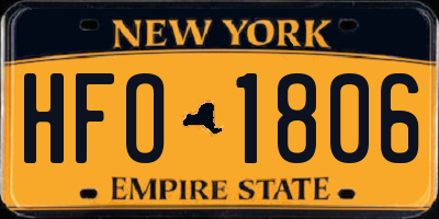 NY license plate HFO1806