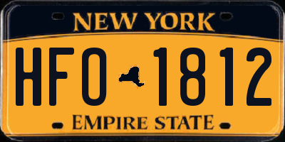 NY license plate HFO1812