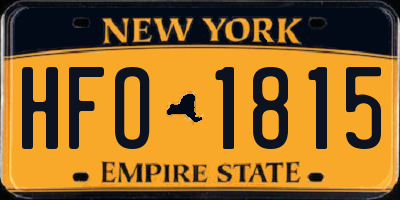 NY license plate HFO1815