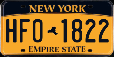 NY license plate HFO1822