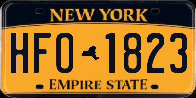 NY license plate HFO1823