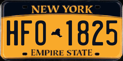 NY license plate HFO1825