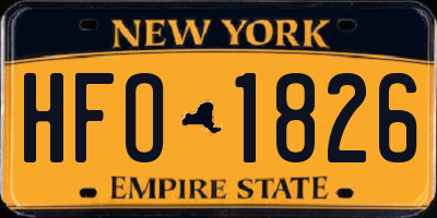 NY license plate HFO1826