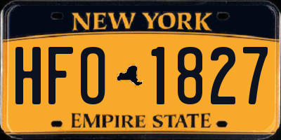 NY license plate HFO1827