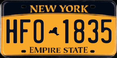 NY license plate HFO1835
