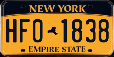 NY license plate HFO1838