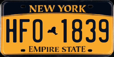 NY license plate HFO1839