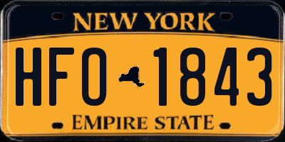NY license plate HFO1843