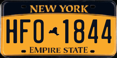 NY license plate HFO1844