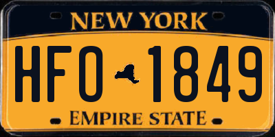 NY license plate HFO1849