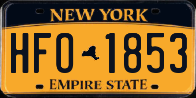 NY license plate HFO1853