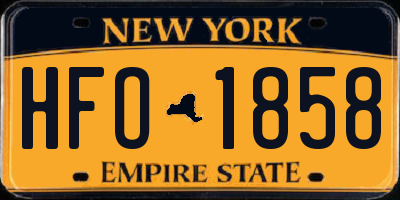 NY license plate HFO1858