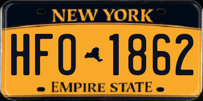 NY license plate HFO1862