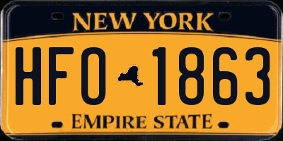 NY license plate HFO1863