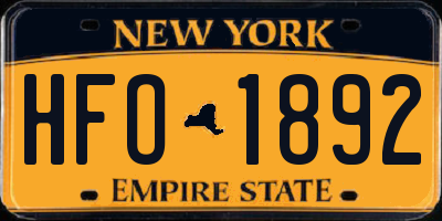 NY license plate HFO1892