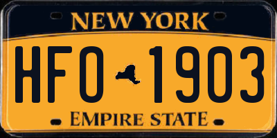 NY license plate HFO1903